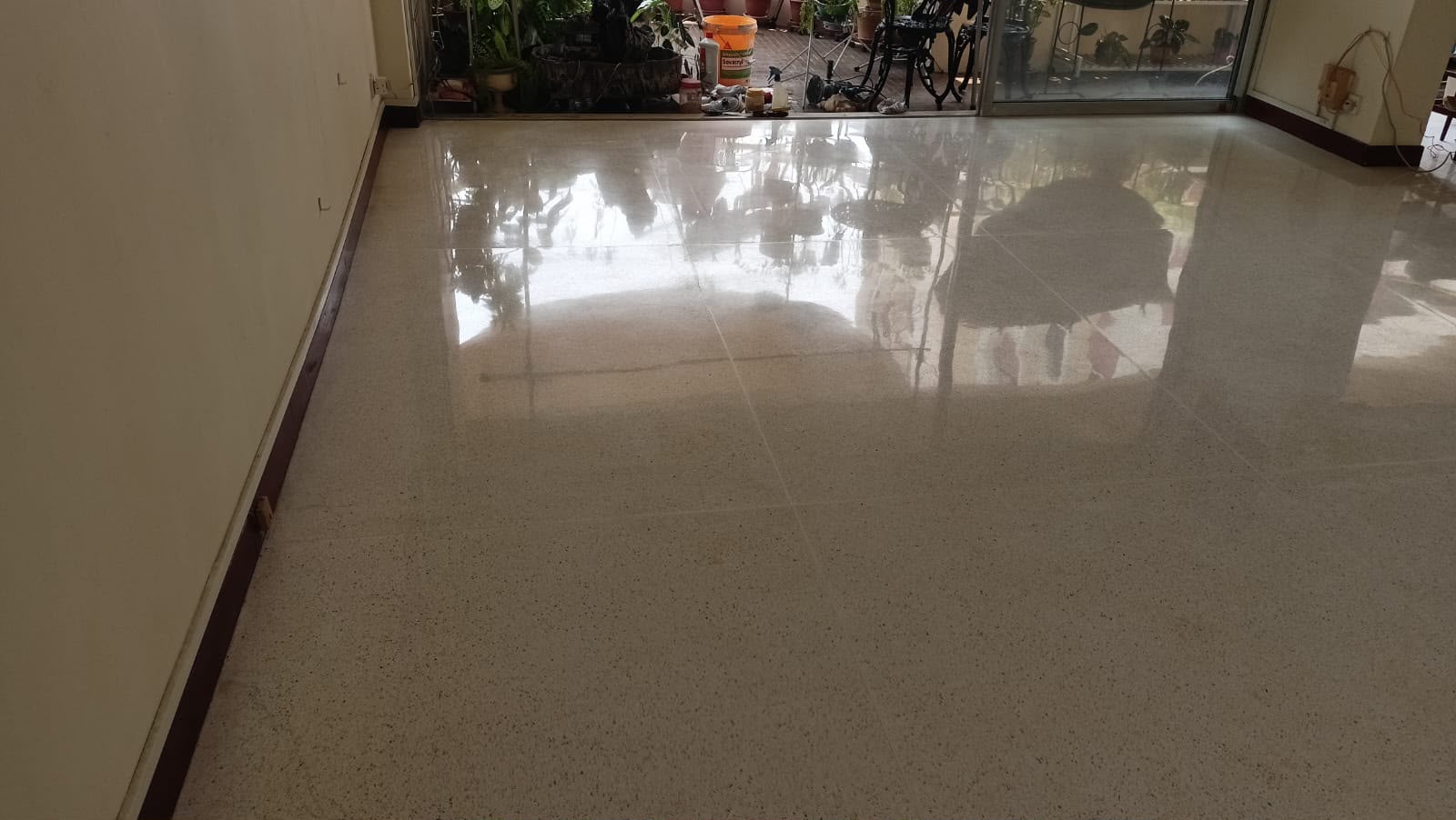 Terrazzo floor across the Marine Vista room